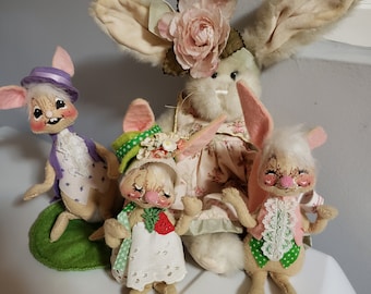 Annalee Easter Rabbits, Bunnies, Collectible Dolls, 1960s
