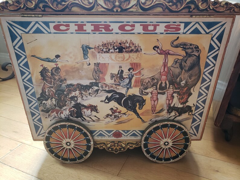 Vintage Circus Toy Box Poster Art Paris 1940's Etsy