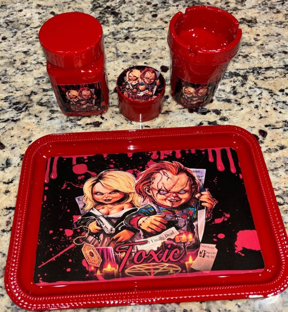 レア！CHUCKY 塩コショウ入れセット　陶器 Custom Chucky and Tiffany Toxic Couple, Bride of Chucky Smoke