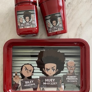 Custom Boondocks smoke rolling tray set.