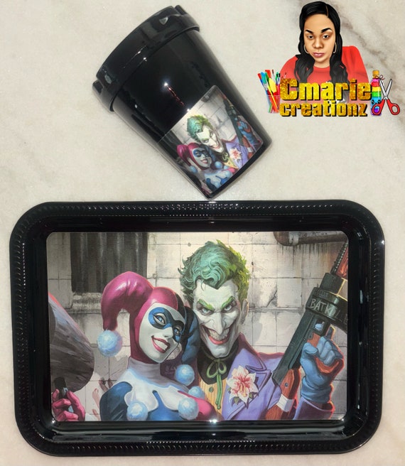 Custom Joker and Harlequin Suicide Squad Killer Couples Valentines Smoke  Rolling Tray Grinder Set - Etsy