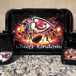 Custom Resin Kansas City Chiefs Tray Set , Football Decor Game Day Party Must Have , Fan Gift , Super Bowl Champion