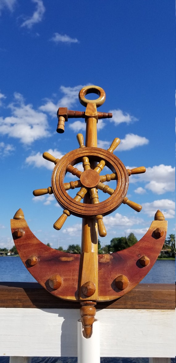 Maritime Anchor Ship Wheel Decor. Wooden Anchor. Ancla Nautica. Nautic  Anchor. -  Canada