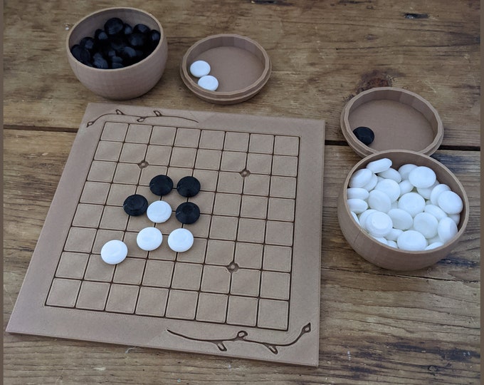 9x9 Go Board Set 3D Printed in Wood Filament - Etsy