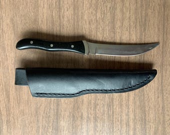 Original Buck 107 Vintage Fixed Blade Scout Knife w Leather Sheath