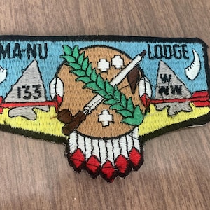 Vintage Order Of the Arrow MA-NU Lodge 133 WWW Boy Scout Patch