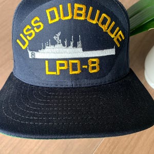 Vintage 1980&#39;s USS Dubuque LPD-8 Veterans Hat Trucker Cap Hat Baseball Hat Advertising