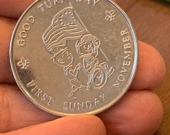 Vintage Boy Scouts Good Turn Day First Sunday November Pocket Coin Fetish