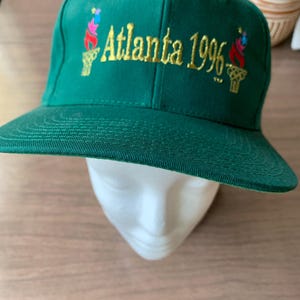 Vintage Atlanta 1996 Olympics Embroidered Straw Sun Hat with Teal Trim Vintage Atlanta 1996 The Game Olympics Women main image 4