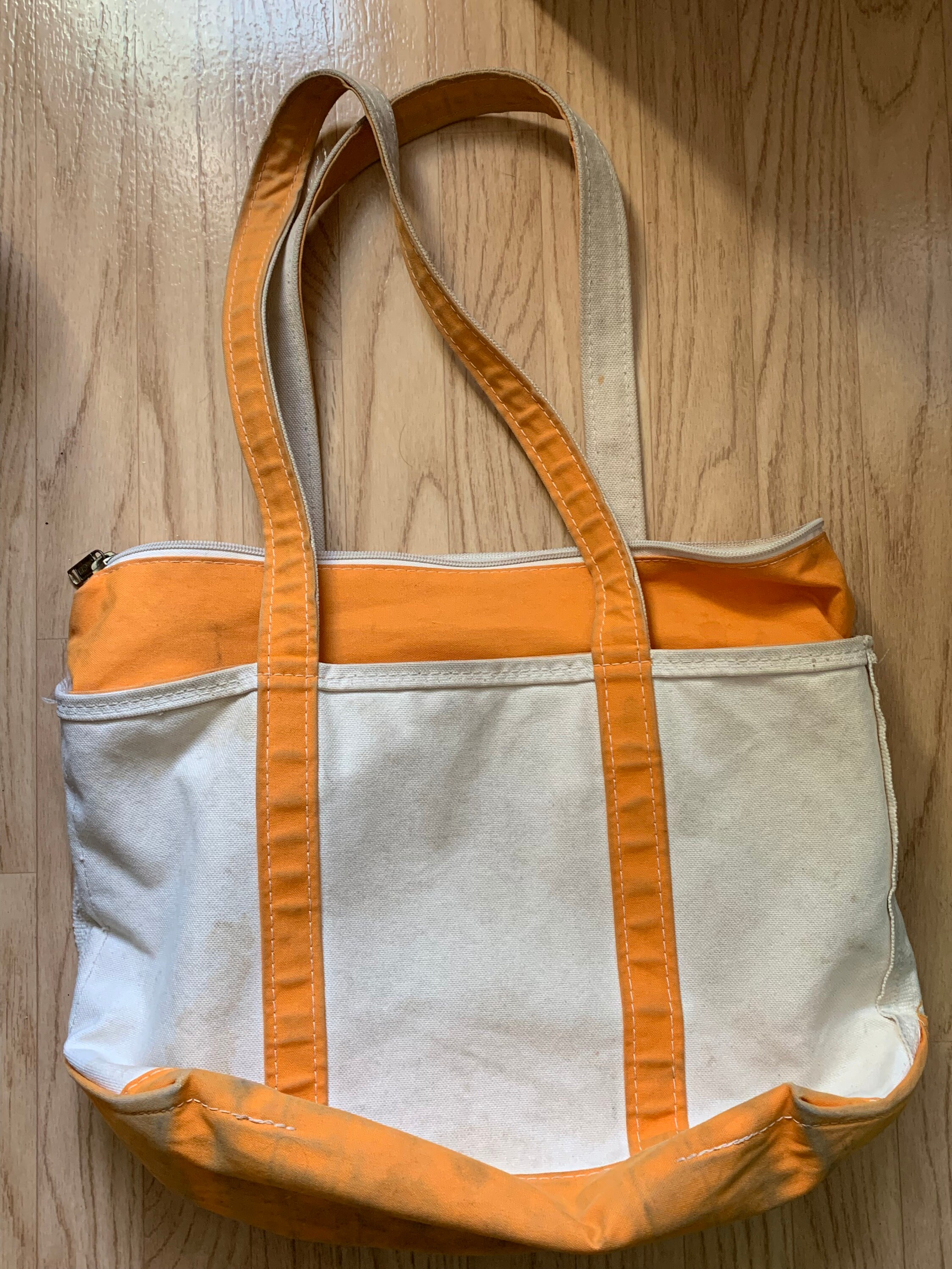 Small LL Bean Tote Zipper Top Two-tone Yellow Monogram Small LL Bean Tote Zipper Top Two-tone Yellow Monogram