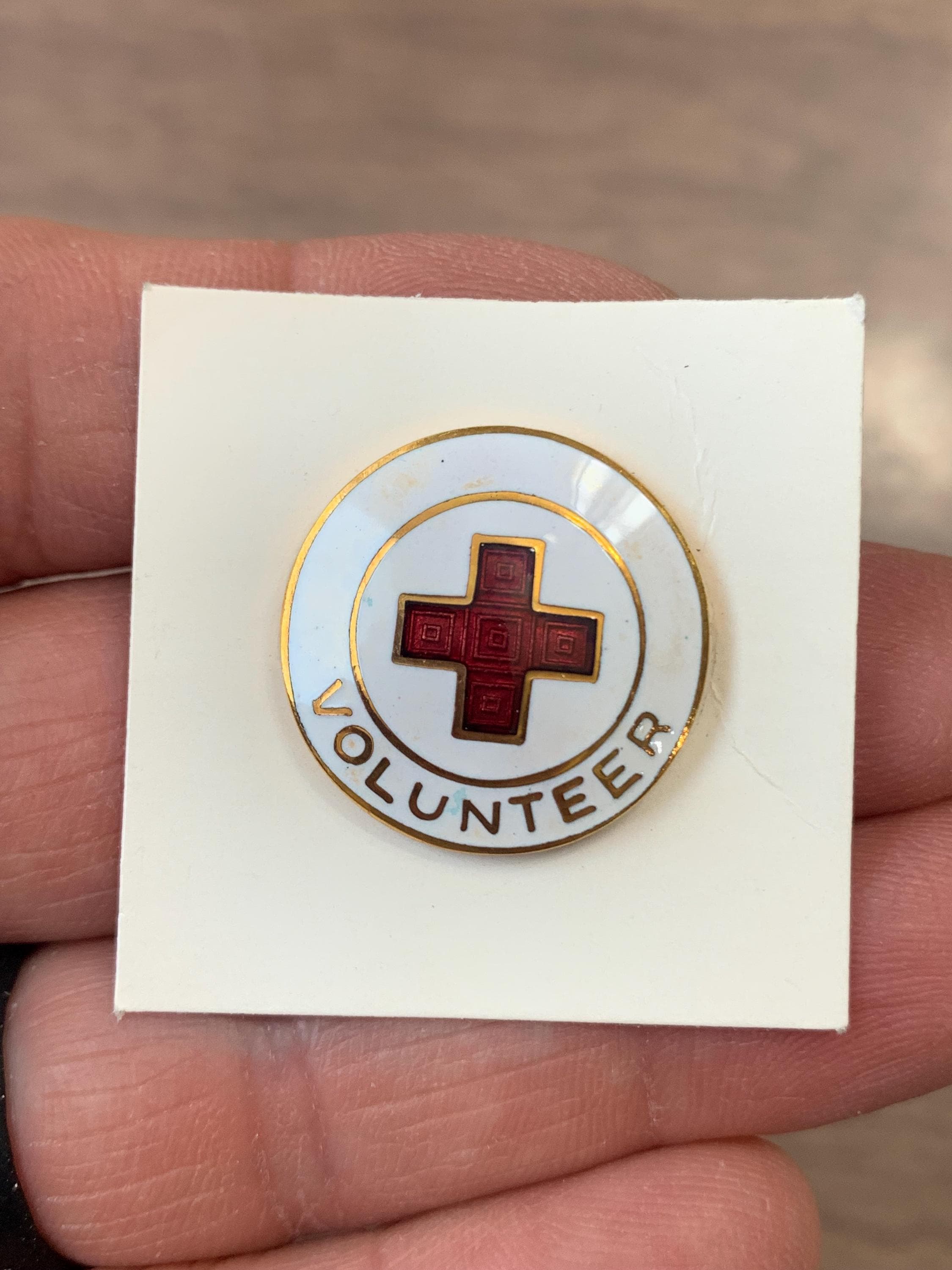 Vintage Red Cross Pin - Etsy
