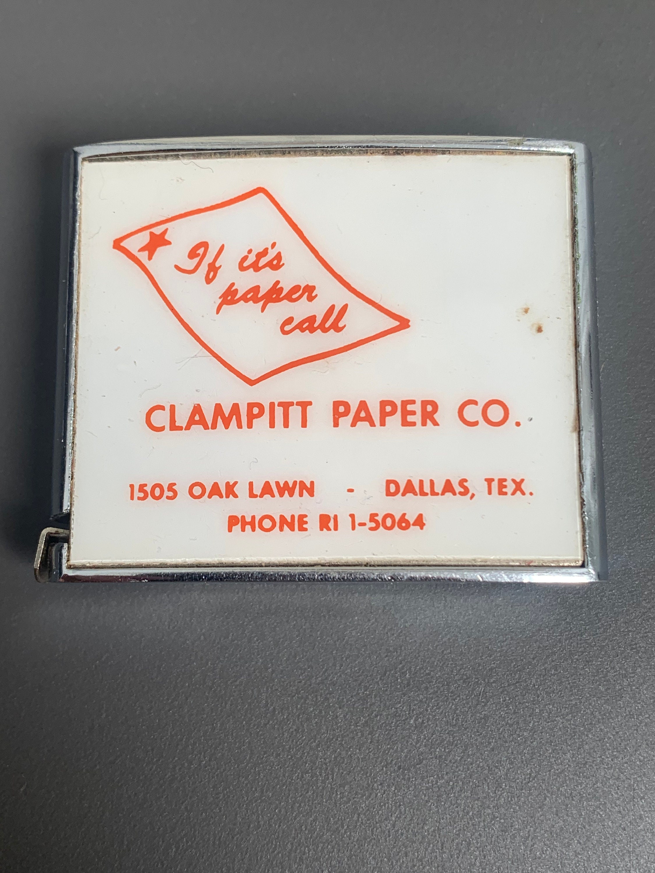 Vintage Clampitt Paper Company Oaklawn Dallas Texas Pocket Etsy