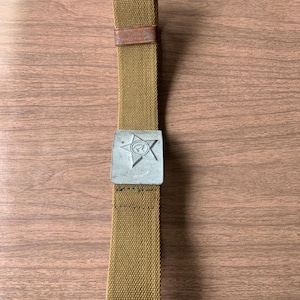 Vintage 1970&#39;s Russian Military Adjustable Canvas Uniform Belt