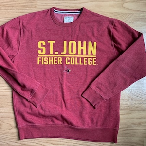 Y2K St. John Fisher Sweatshirt Warm Fleece Soft Red Color Large