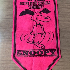 Vintage Peanuts Felt Banner - Etsy