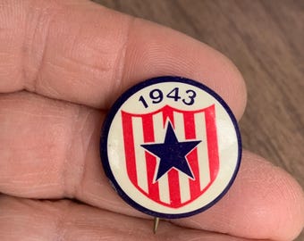 Vintage 1943 WWII Son In Service Metal PinBack Button