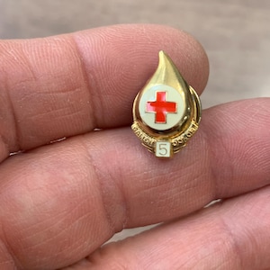 Vintage Red Cross Pin - Etsy