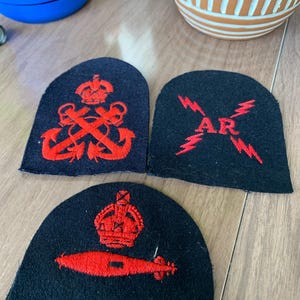 Vintage LOT Of 3 WWII British Military Uniform Patches