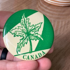 Vintage Canada Button Large Size 1960&#39;s Coat Pin With Art