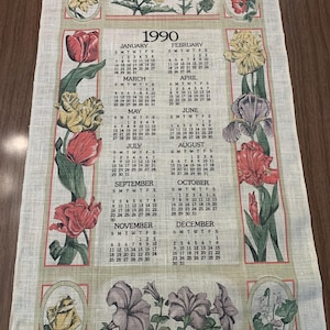 Calendar 1990 - Etsy