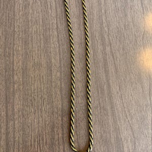 Vintage Trifari 9&quot; Necklace Gold Rope With Fabric Intertwined Really Elegant Costume Jewelry Necklace