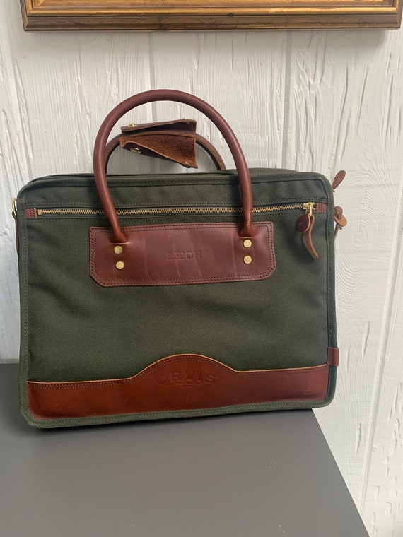 Vintage Orvis Battenkill Briefcase Canvas and Leather in Etsy