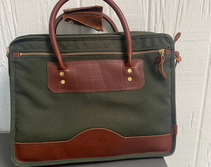 Vintage Orvis Battenkill Briefcase Canvas and Leather in Excellent Condition 13h X 17w X 5d. Etsy