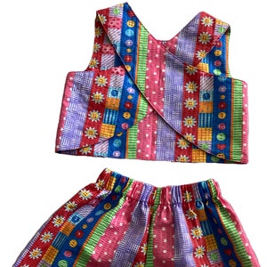 Girls&#39; Floral Criss-Cross Back Cotton Short Set