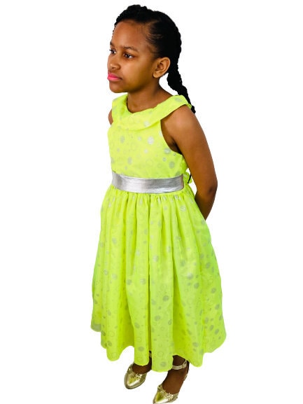 Bottle Green Sequin Kids Dress