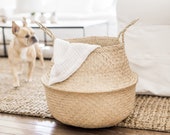 Woven Natural Seagrass Storage Basket Belly Basket Home Decor Basket Wicker Planter