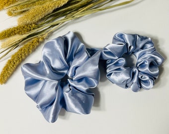 Silky Satin Scrunchies Set: Large & Regular Hair Ties