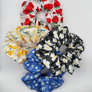 kids scrunchies, cotton scrunchies,  hair scrunchies, hair accessories, girls scrunchies, gift under 20, set of 4 cotton mini scrunchies