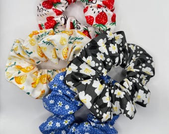 Kids Cotton Scrunchies - Set of 4 Mini Handmade scrunchies, kids hair accessories, small scrunchies, gift, kids scrunchies