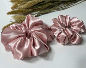 Silky Satin Scrunchies Set: Large & Regular Hair Ties