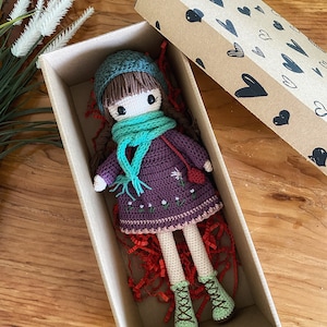Crochet Doll, Handmade toys, Christmas gift doll, Birthday gift for girl, Chrochet handmade princess, Doll with accessories, Knitting doll