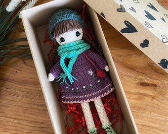 Crochet Doll, Handmade toys, Christmas gift doll, Birthday gift for girl, Chrochet handmade princess, Doll with accessories, Knitting doll