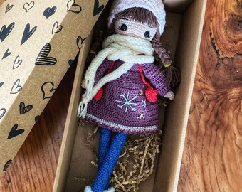 Handmade Gift for kids, Crochet Doll for Sale, Doll for girls, gift for her, Doll with clothes, for daughter, birthday gift, Christmas gift