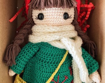 Crochet Doll, Christmas gift, Christmas gift doll, Birthday gift for girl, Chrochet handmade princess, Doll with accessories, Knitting doll