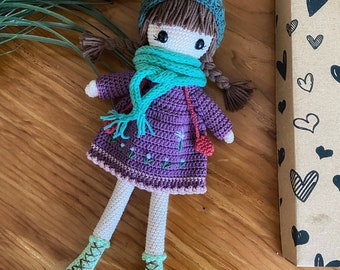Crochet Doll for Sale, Handmade Amigurumi Doll, Crochet Doll Finished, Stuffed Doll, Crochet handmade doll, Doll for Sale, Doll for her,Doll
