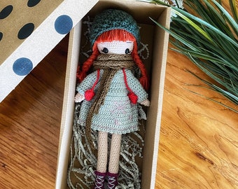 Handmade Gift for kids, Crochet Doll for Sale, Doll for girls, Gift for her, Doll with clothes, for daughter, Knit Doll, doll with dress