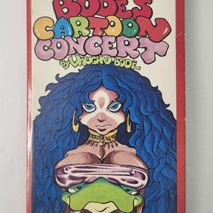 May include: A paperback book titled Bode's Cartoon Concert by Vaughn Bode with a red border. The cover features a character with long blue hair, gold jewelry, and a green frog-like creature. The text reads DELL 9329 75c at the top left corner.