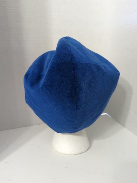 Vintage Womans Velvet Blue Newsboy Style Hat - image 3