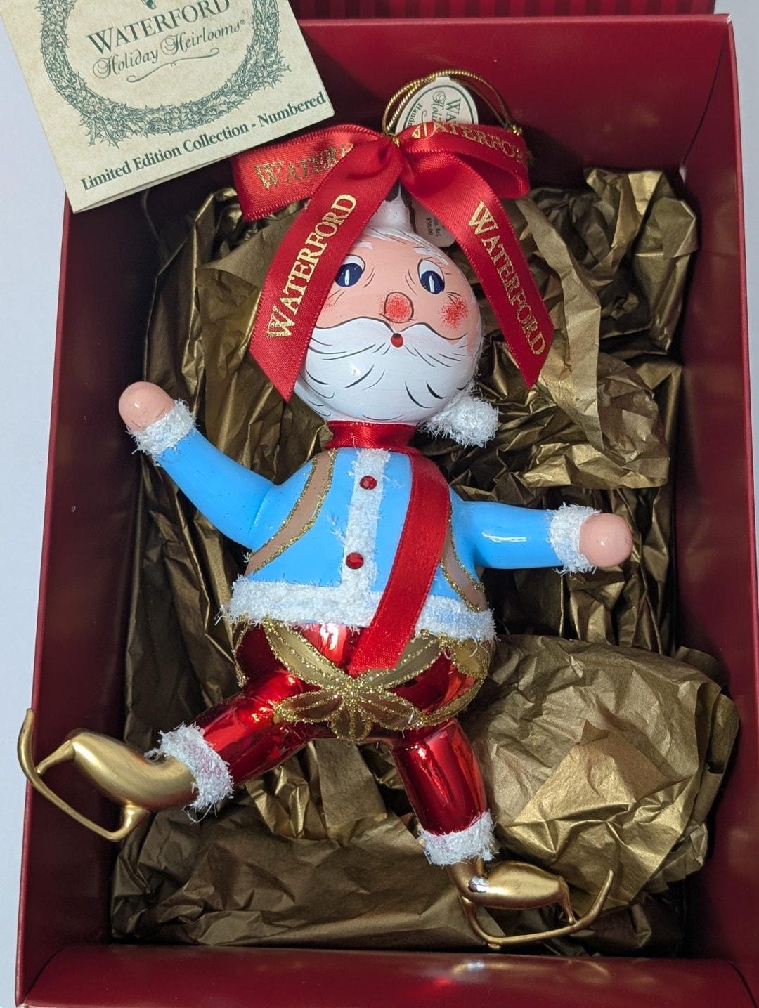 Waterford Holiday Heirlooms Christmas Ornament Triple Axle Santa Ice ...