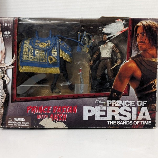 Prince of Persia The Sands of Time Prince Dastan with Aksh New Damaged Box