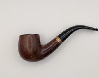 Vintage LHS Sterncrest 14K Gold Band Bent Briar Estate Tobacco Pipe 53