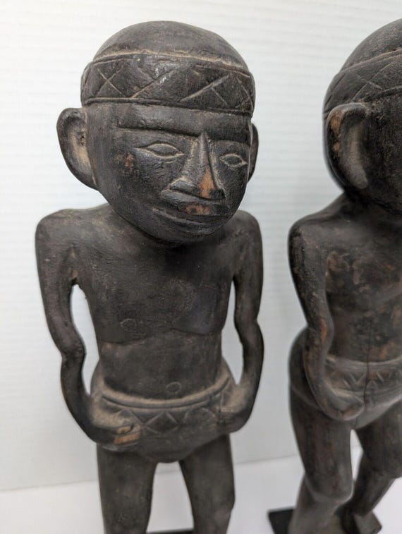 アフリカンアート 木彫り像 2体セット アフリカ彫像2体セット
