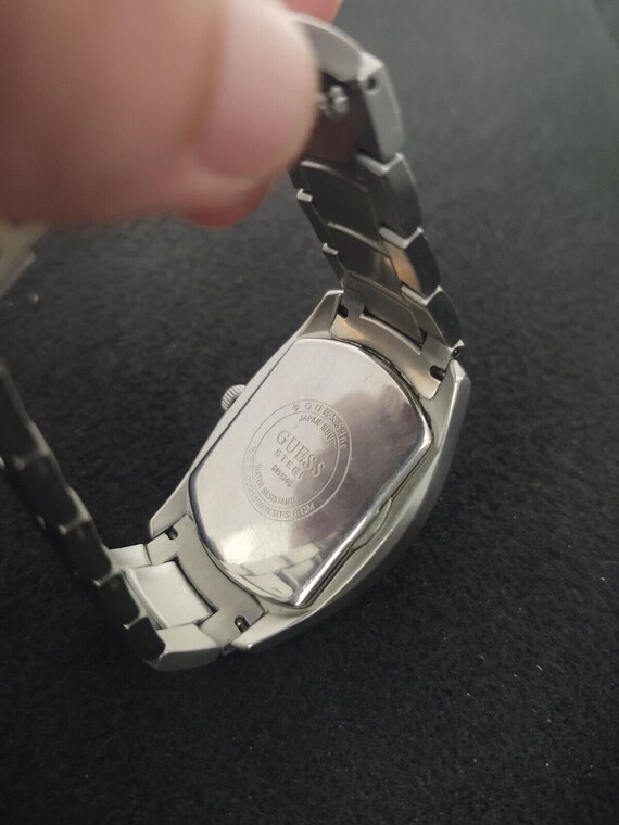 Men's Guess Steel Blue Face Stainless Steel Watch Gem