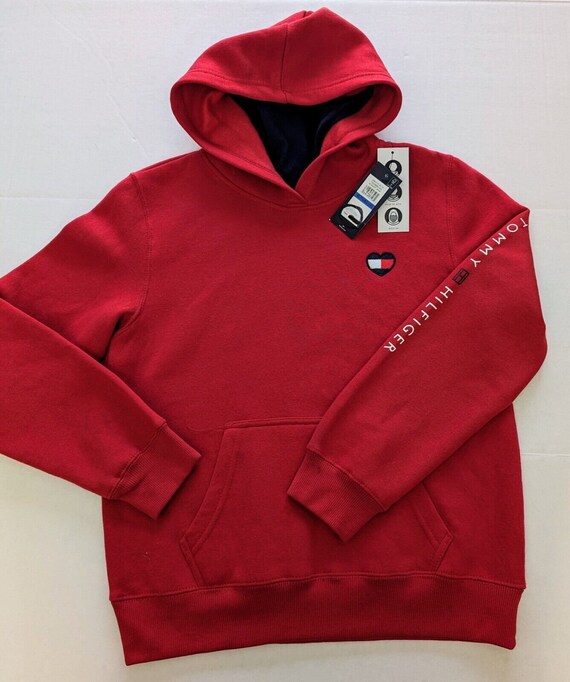 Girls Tommy Hilfiger Scarlett Red Hooded Sweatshir