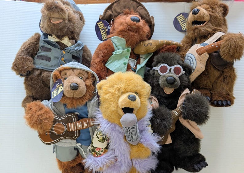 Rare Country Bears Disney Plush Lot of 6 Vintage Jamboree Bears With ...