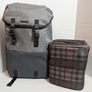 Manfrotto Windsor kameraryggsäck, grå canvasväska med löstagbar insats